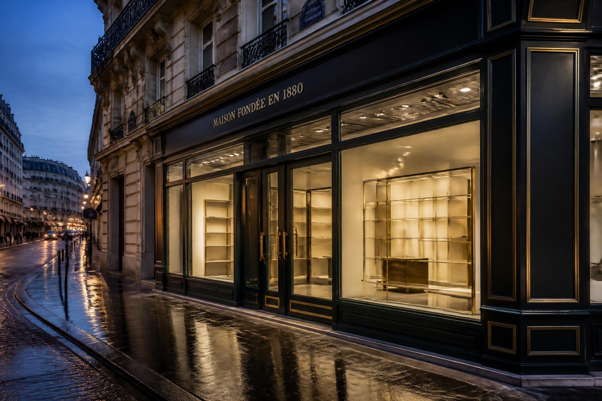 Commerces en pied d'immeuble haussmannien à Paris